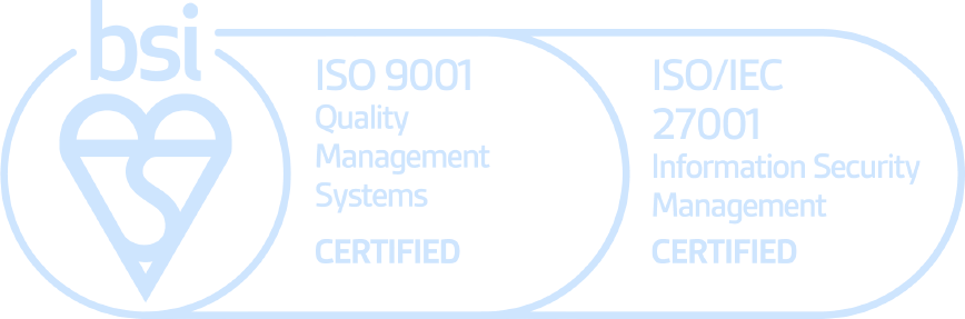 Logo ISO certificatie light blue